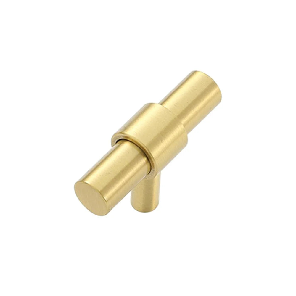 Brass Cabinet Pulls Solid Modern Drawer Handles 25mm Screw Hardware Pulls, Single Hole, 50mm Length - 1