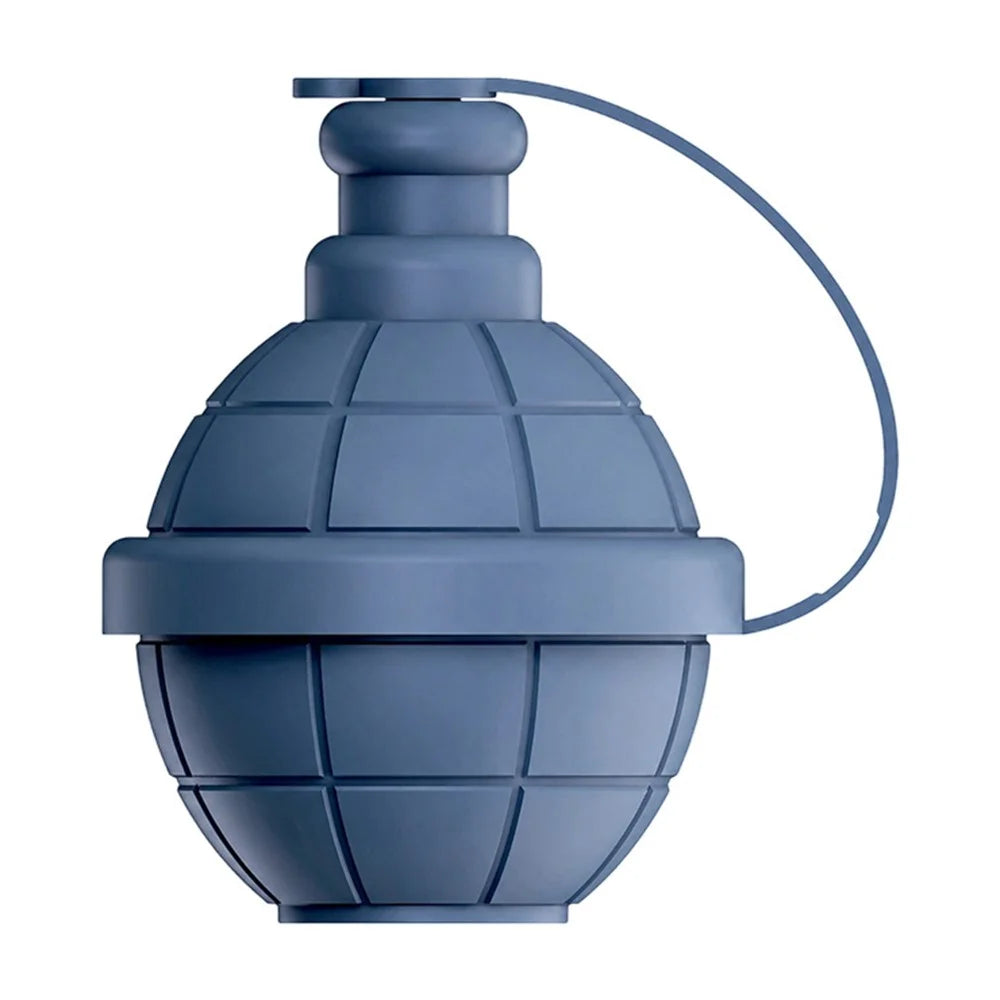3D Hand Grenade Shape Ice Cube Mold Ice Ball Maker with Lid for Cocktails Parties (BPA Free, No FDA) - Blue - 1