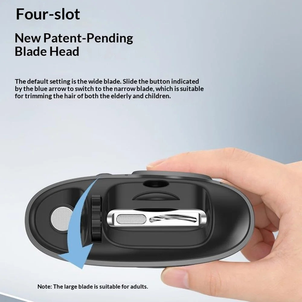 S11 Electric Nail Clipper 4 Switchable Blades Nail Trimmer with LED Light Magnifying Glass for Adults Kids - Dark Grey - 4