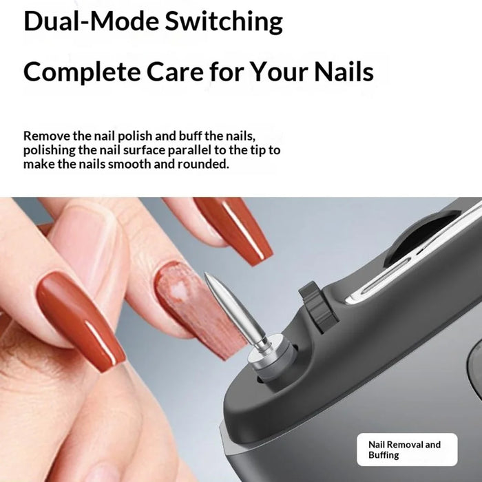 S9 Digital Display USB-C Electric Nail Clipper 4 Cutting Heads with LED Light Magnifying Glass - Dark Grey - 5