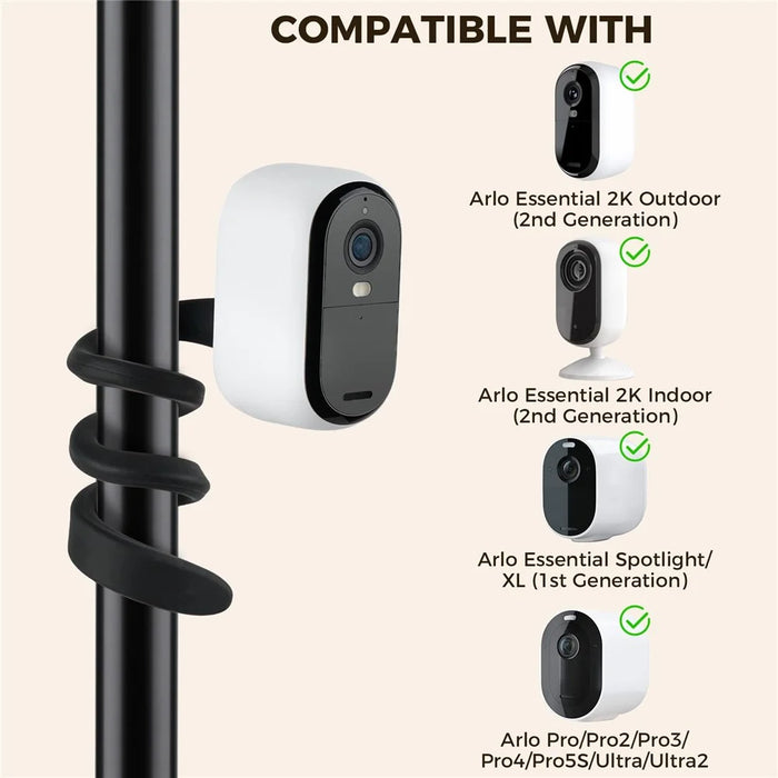 43cm Flexible Silicone Camera Bracket Adjustable Twist Mount Stand for Security Camera - Black - 2