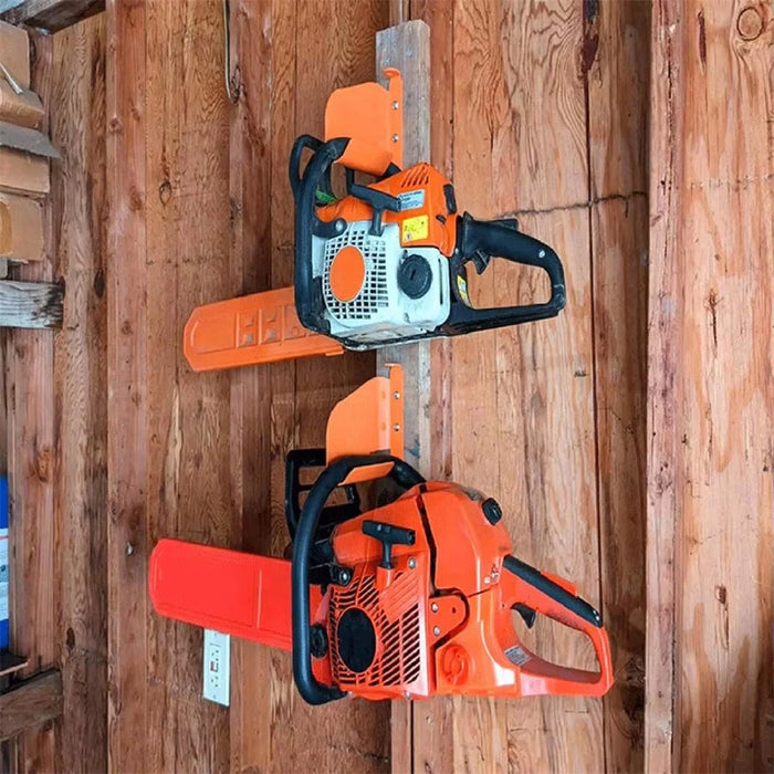 Wall Mounted Heavy Duty Chainsaw Hanger Garage Power Saw Storage Rack Holder for Workshop - Orange - 3