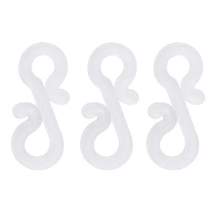50Pcs S-shaped PP Hooks Shower Curtain Christmas Light String Hangers for Bathroom Decoration - White - 2