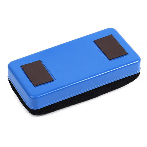 Magnetic Whiteboard Eraser 10.5cm Plastic Shell Fabric Surface Dry Erase for Office School - Blue+Black - 1