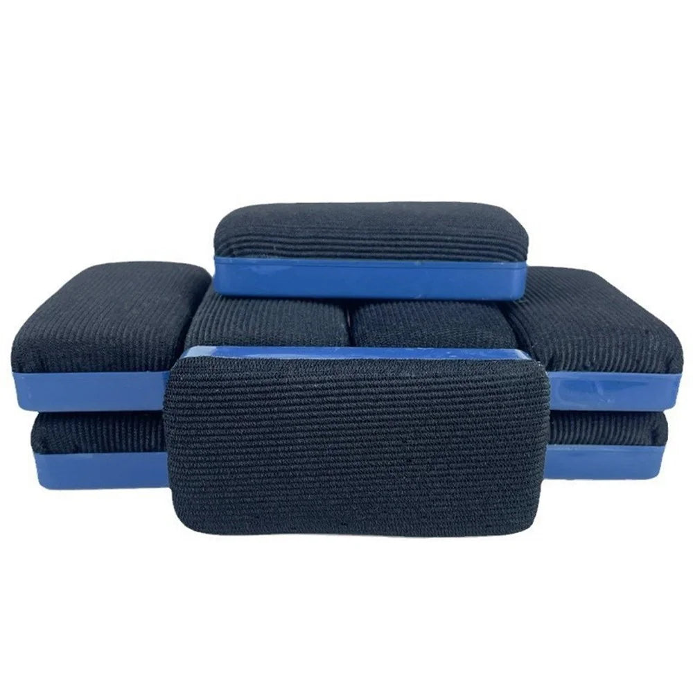 Magnetic Whiteboard Eraser 10.5cm Plastic Shell Fabric Surface Dry Erase for Office School - Blue+Black - 5