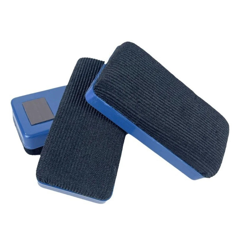 Magnetic Whiteboard Eraser 10.5cm Plastic Shell Fabric Surface Dry Erase for Office School - Blue+Black - 6