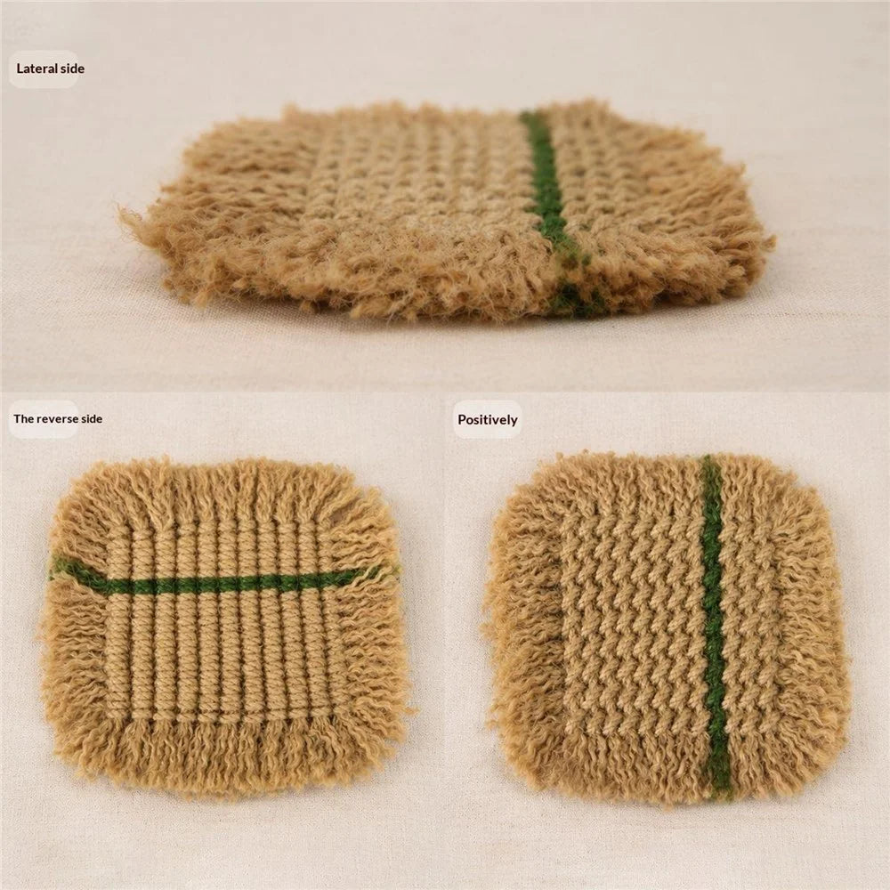 20x20cm Handwoven Cotton Linen Coaster with Tassels Bohemian Placemat Heat Resistant Pad for Kitchen Dining - Green - 4