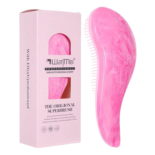 WANMEI Detangling Hair Brush Mixed-Length Teeth Marble Texture Comb - Rose - 1