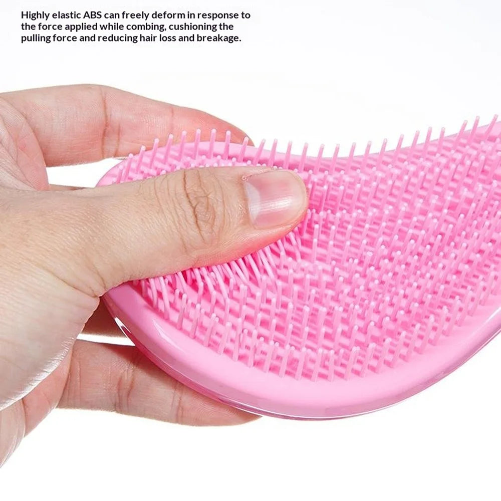WANMEI Detangling Hair Brush Mixed-Length Teeth Marble Texture Comb - Rose - 3
