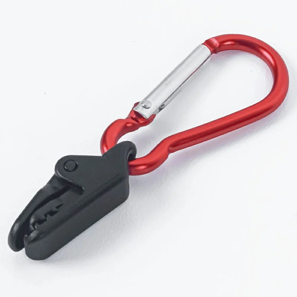 5Pcs Alligator Clip with Carabiner Tent Tarp Awning Canopy Fastener Clamp for Outdoor Camping - 5