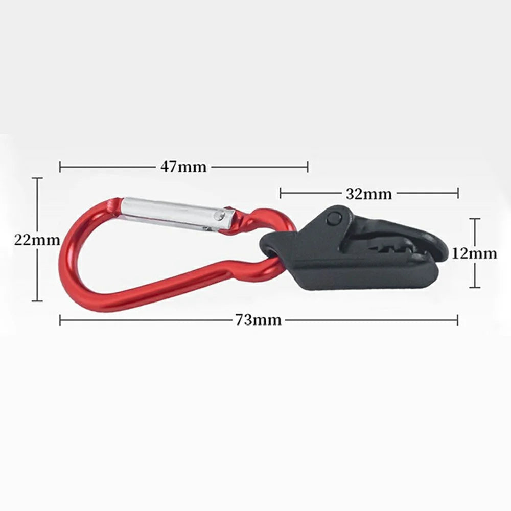 5Pcs Alligator Clip with Carabiner Tent Tarp Awning Canopy Fastener Clamp for Outdoor Camping - 7