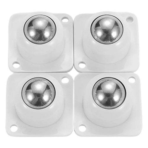 4Pcs 36x36mm Self-Adhesive Swivel Casters 60KG Load 360° Rotation Paste Caster Wheels for Furniture - White - 1