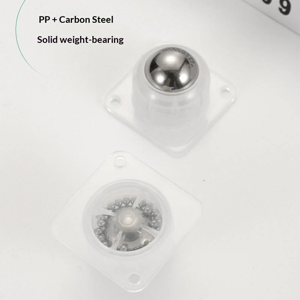 4Pcs 36x36mm Self-Adhesive Swivel Casters 60KG Load 360° Rotation Paste Caster Wheels for Furniture - White - 3