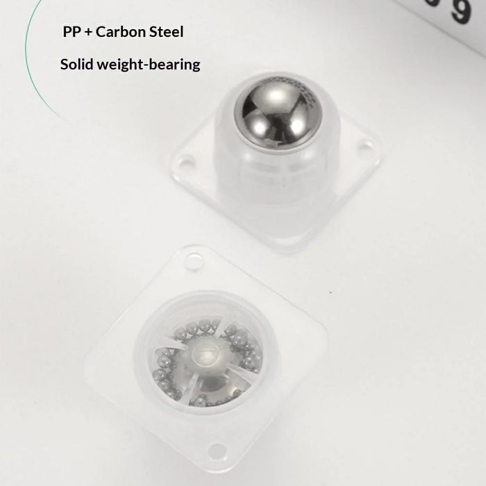 4Pcs 33x33mm Self-Adhesive Swivel Casters 40KG Load 360° Rotation Paste Caster Wheels for Furniture - White - 3