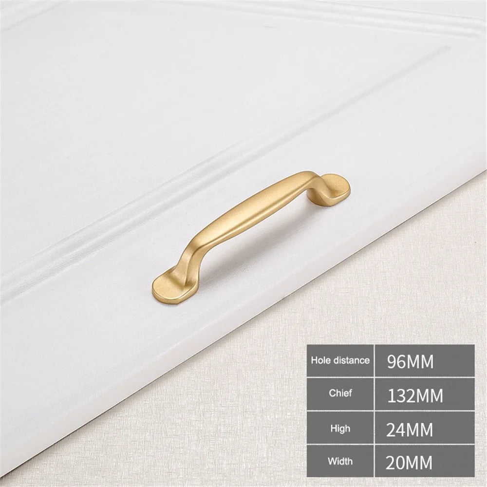 YIJIA Aluminium Alloy Furniture Pull Handle Drawer Cabinet Wardrobe Door Handle with 22mm Screw - Gold 2069-96 - 2