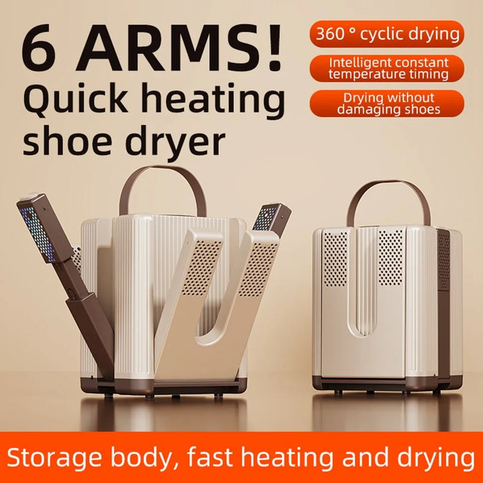 HXQ-10 6-Arm Shoe Dryer with Timer 200W 48 Degree Celsius Constant Temperature Foldable Dehumidifying Machine - EU Plug - 4