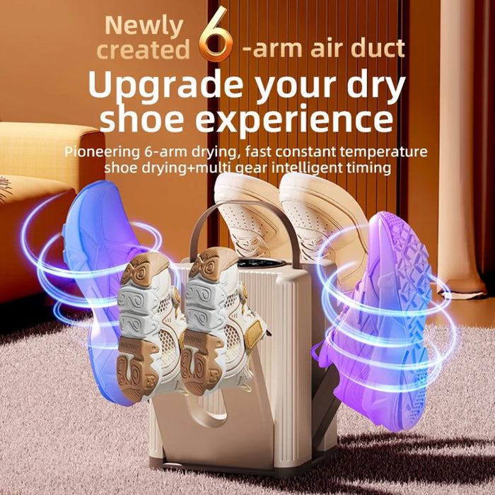 HXQ-10 6-Arm Shoe Dryer with Timer 200W 48 Degree Celsius Constant Temperature Foldable Dehumidifying Machine - EU Plug - 7