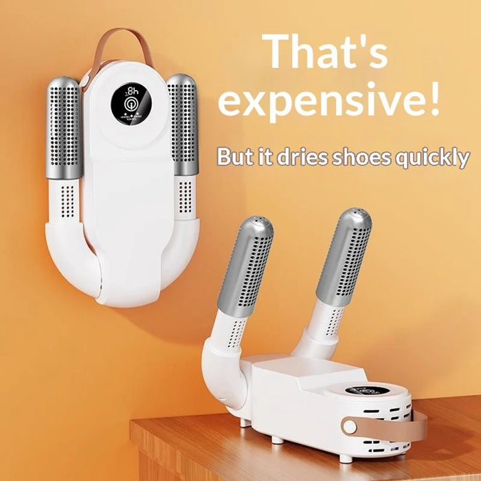 HXQ-07 Shoe Dryer 130W 48 Degree Celsius Constant Temperature 3D Hot Air Circulation Foldable with Smart Timer - White / EU Plug - 4