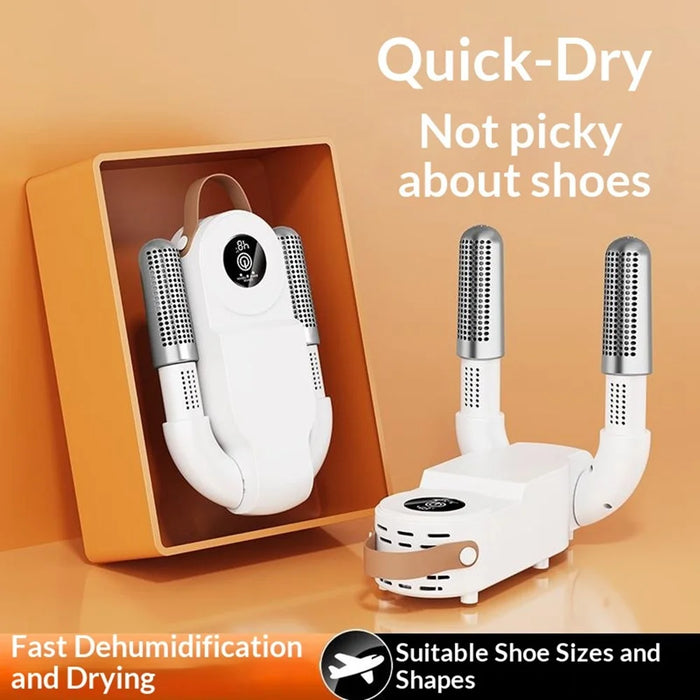 HXQ-07 Shoe Dryer 130W 48 Degree Celsius Constant Temperature 3D Hot Air Circulation Foldable with Smart Timer - White / EU Plug - 5
