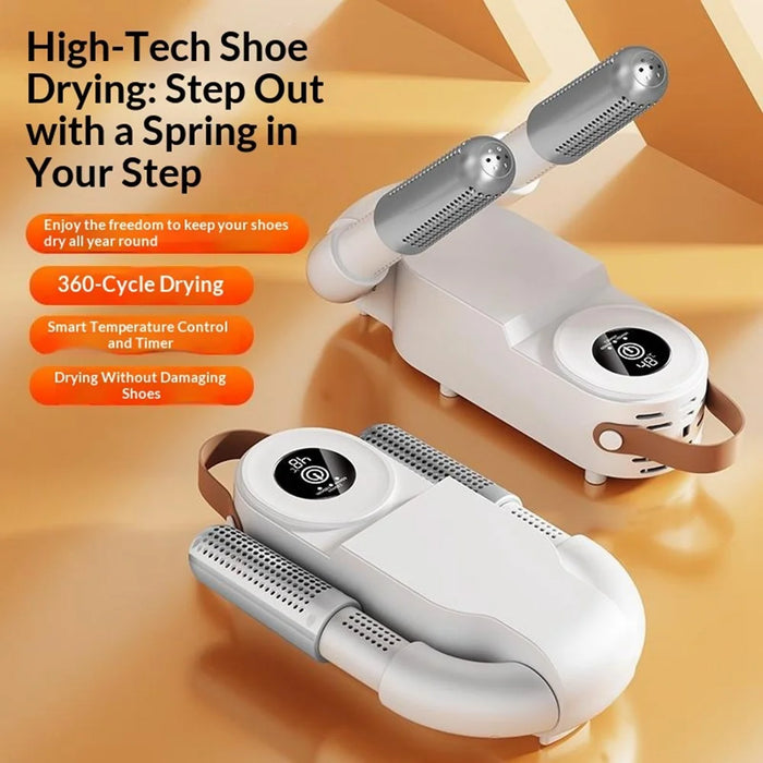 HXQ-07 Shoe Dryer 130W 48 Degree Celsius Constant Temperature 3D Hot Air Circulation Foldable with Smart Timer - White / EU Plug - 6
