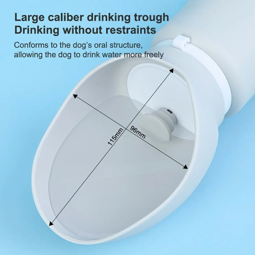 PET02 Portable Dog Water Bottle 550ml Food Grade Silicone Foldable Drinking Dispenser for Outdoor - Light Grey - 5