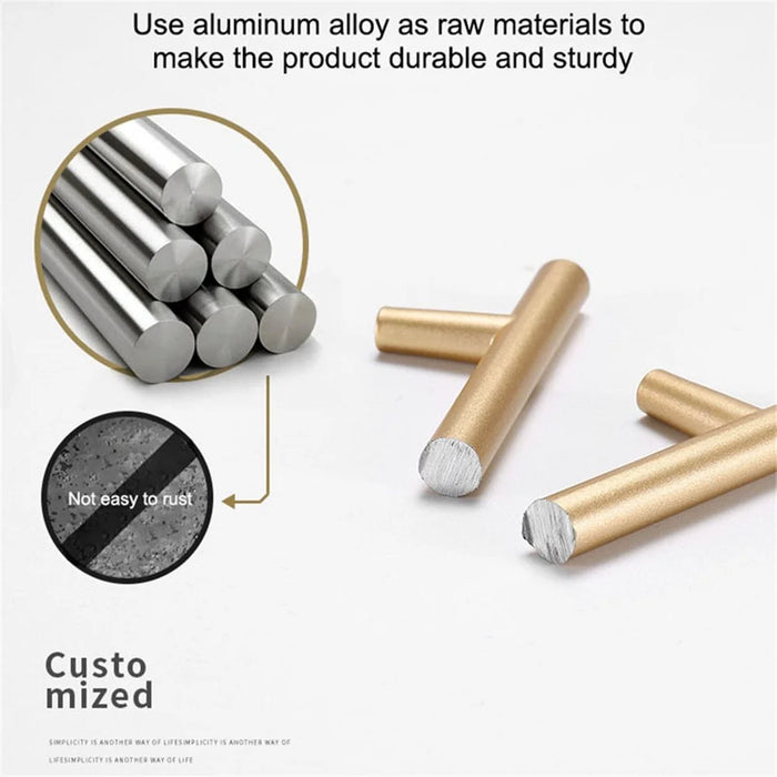 YIJIA Aluminum Alloy Wardrobe Handle Cabinet Pull Handle for Furniture Drawer Cupboard, 22mm Screw - 2069-128 - 5
