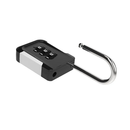 03HP Zinc Alloy 3-Digit Combination Padlock One-Touch Auto Open Keyless for Luggage Backpack - White+Black - 2