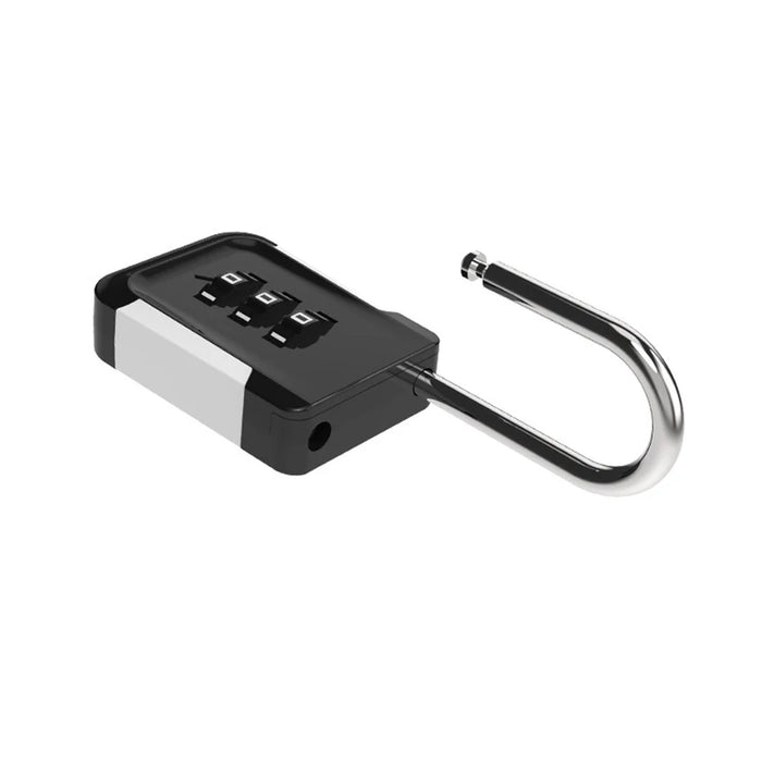 03HP Zinc Alloy 3-Digit Combination Padlock One-Touch Auto Open Keyless for Luggage Backpack - White+Black - 2