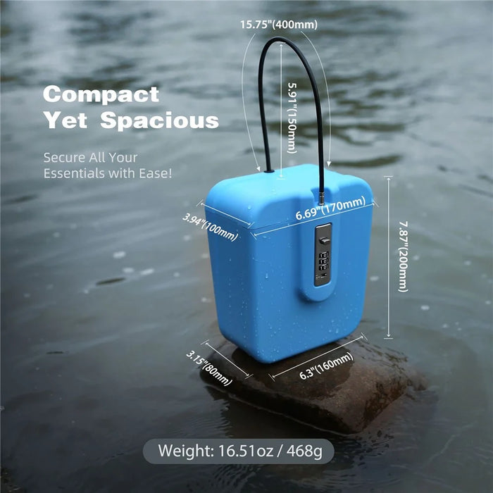04BX Combination Lockbox Large Capacity Retractable Steel Cable for Outdoor Beach - Blue - 7