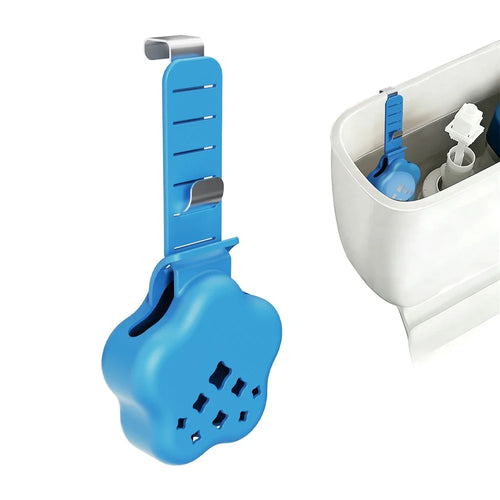 Adjustable Hanging Toilet Tank Cleaning Tablet Holder Silicone Star Basket with Stainless Steel Hook - Blue - 1