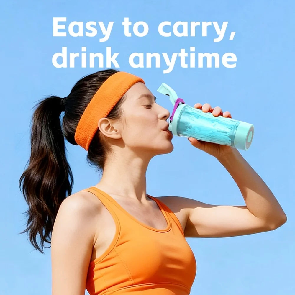 JBB-103 600ml Self-Stirring Bottle 7500r / min IPX4 Waterproof USB-C Rechargeable for Outdoor (BPA Free, No FDA) - Sky Blue - 7