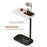 Size S 38x28x60cm C-Shape Side Table Carbon Steel Wooden End Table for Sofa Bedroom - White+Black - 4