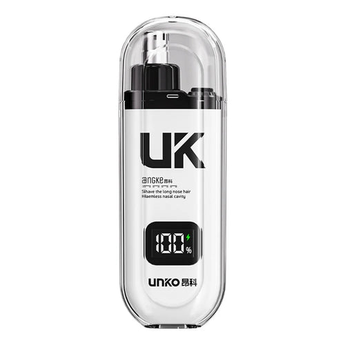 UK Electric Nose Ear Hair Trimmer 7000 RPM Type-C Rechargeable Portable Groomer - UK-058 / White - 1