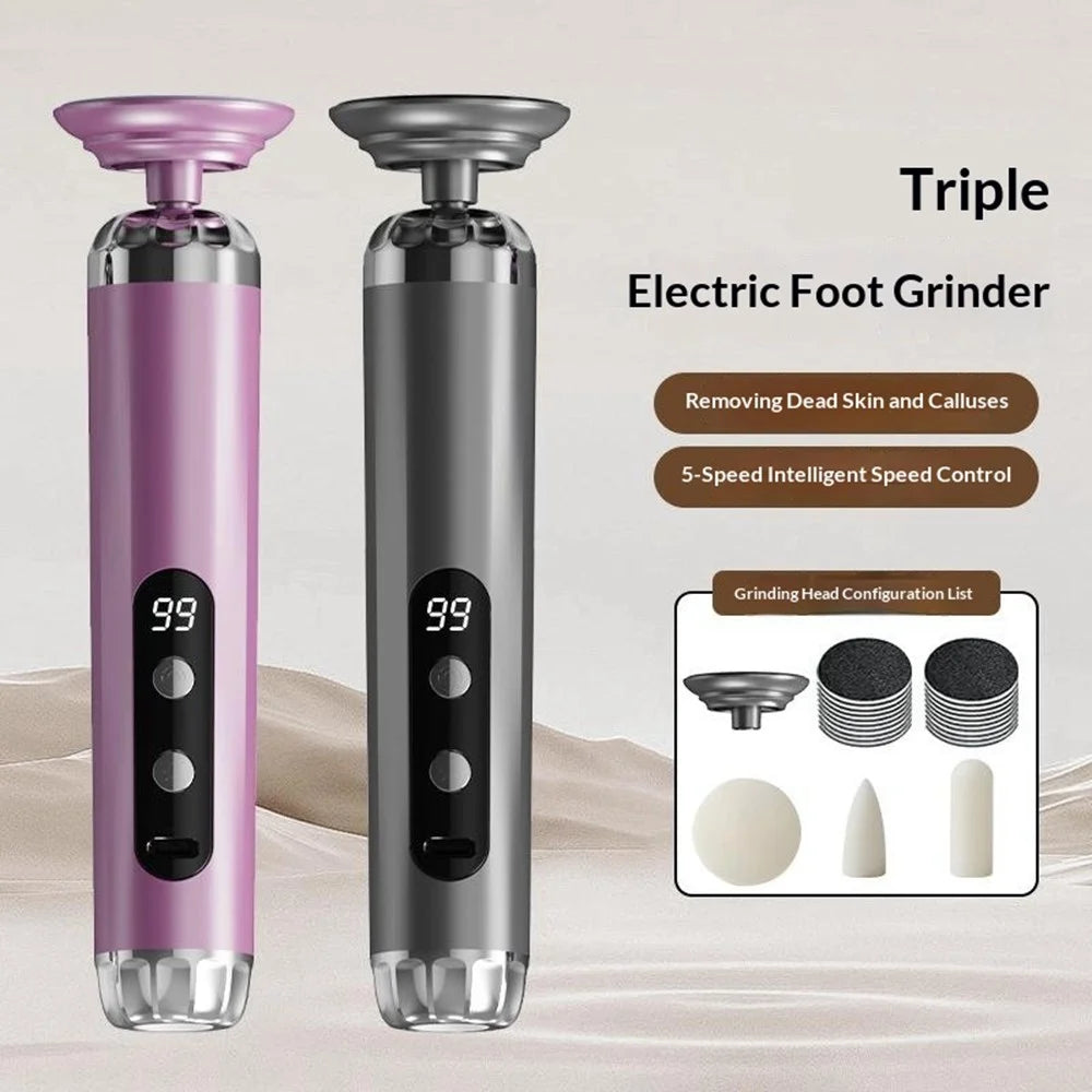 XH-001 Electric Callus Remover 5-Speed 27000RPM Type-C Rechargeable Foot Grinder for Pet Nail - Pink - 2