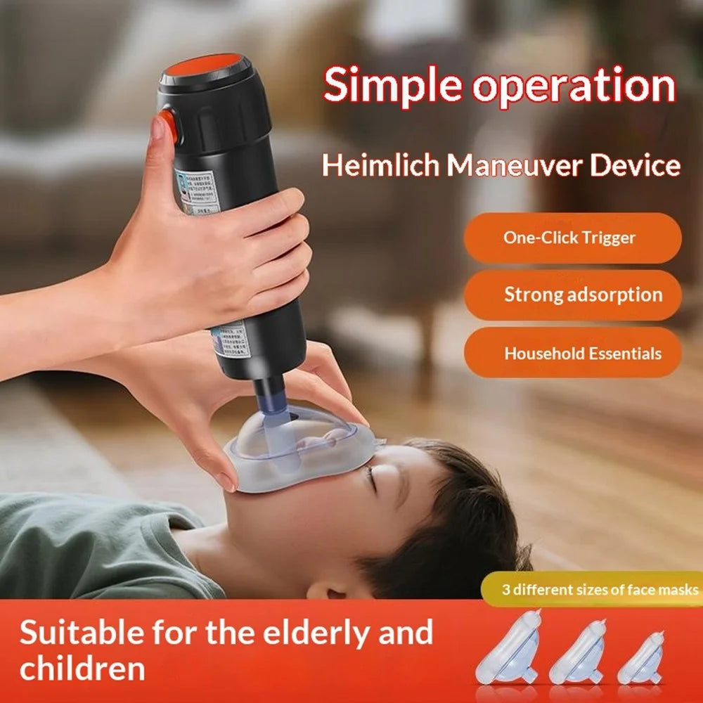 Anti-Choking Suction Device Heimlich Maneuver 33KPa Negative Pressure with 3 Size Masks - 4