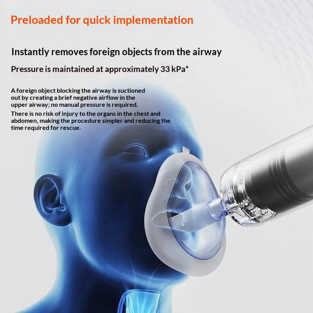 Anti-Choking Suction Device Heimlich Maneuver 33KPa Negative Pressure with 3 Size Masks - 6