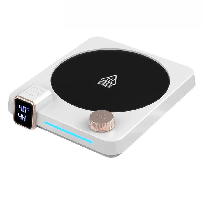 H13 Smart Heating Coaster 9-Level Temp Control Electric Cup Warmer with Timer - EU Plug / White - 1