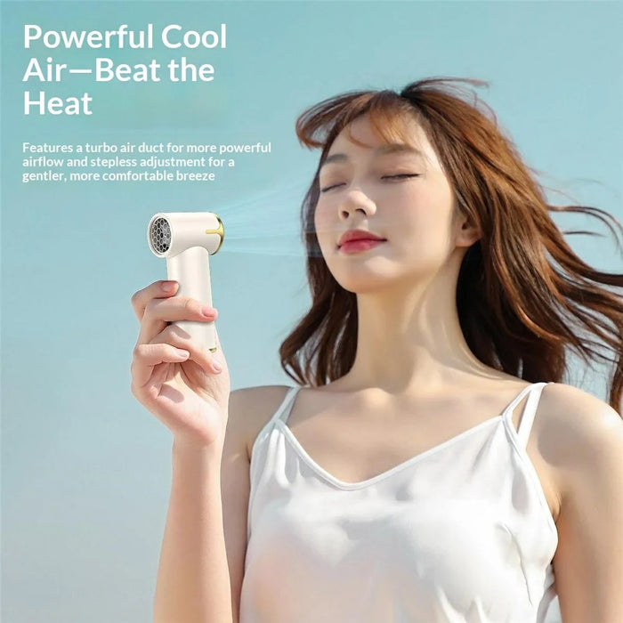 T-05 Handheld Fan Stepless Speed Control 10000+ RPM USB-C Rechargeable Portable Fan - Grey - 3