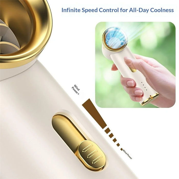 T-05 Handheld Fan Stepless Speed Control 10000+ RPM USB-C Rechargeable Portable Fan - Grey - 4