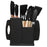 19Pcs Food Grade Silicone Kitchenware Set with Stainless Steel Knives and Storage Rack (FDA Certified) - Black - 1