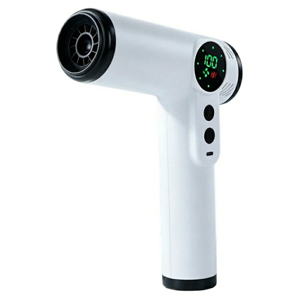 Rechargeable Cordless Hair Dryer 200W Hot  /  Cold 4-Speed LED Digital Display for Travel - White - 1