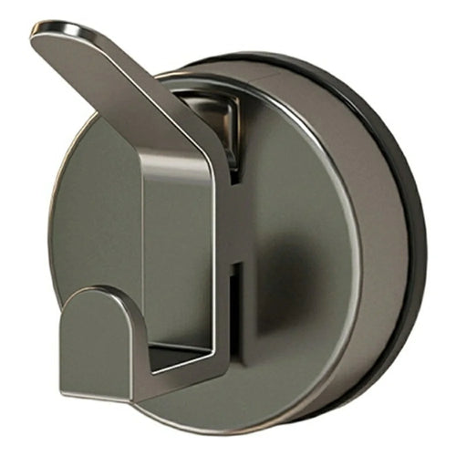 Vacuum Suction Cup Double Hook No-Drill Reusable Wall Hanger for Bathroom Kitchen - Tarnish Grey - 1
