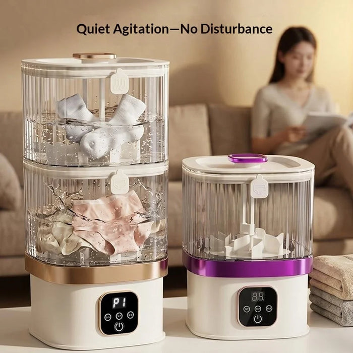 HP-318 Mini Double Tub Washing Machine 4L Portable Wireless Washer for Socks Underwear - Gold - 3