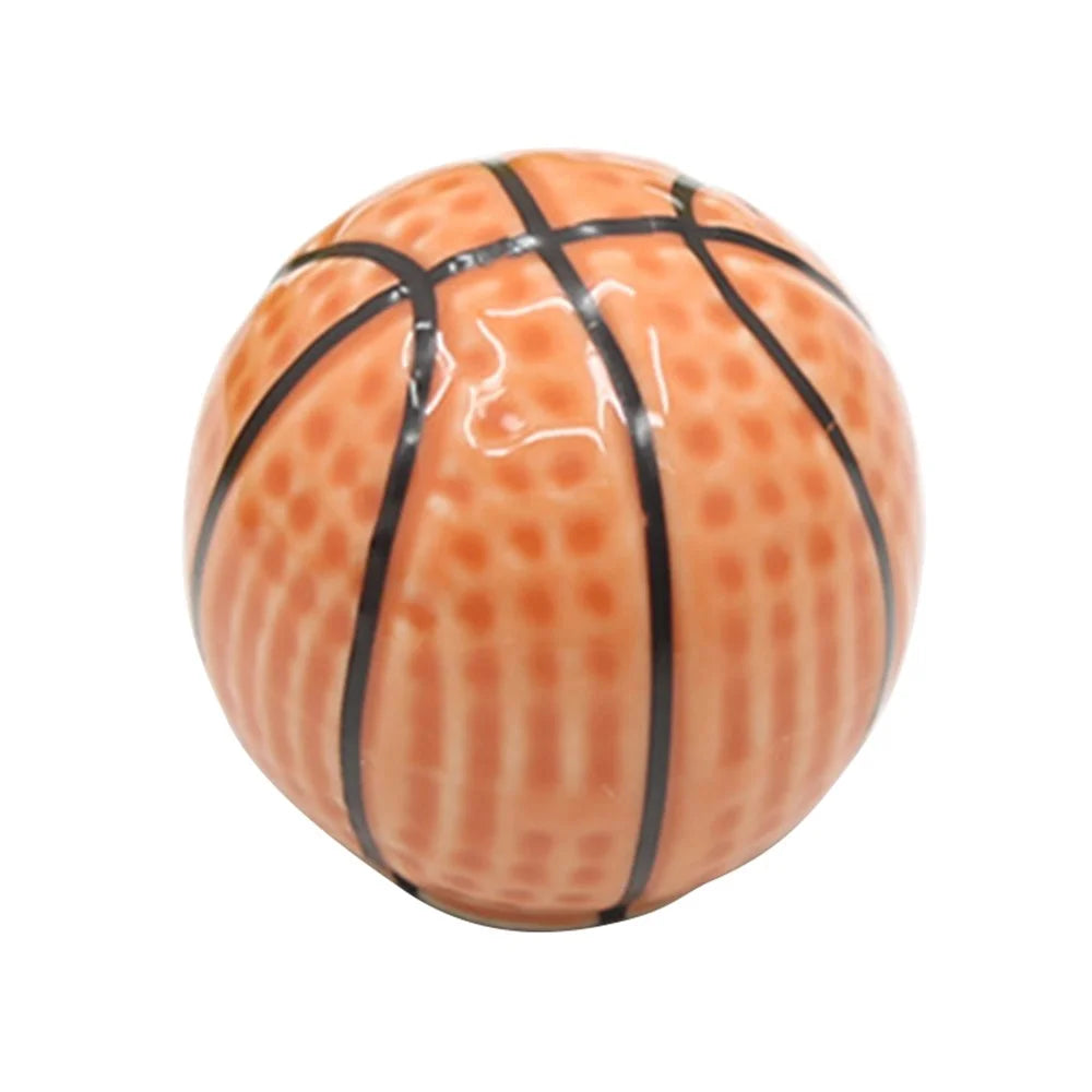 Ball Shape Single Hole Furniture Ceramics Pull Handle Drawer Cabinet  Wardrobe Door Knob with 25mm Screw - Basketball - 1