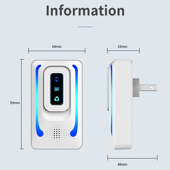 614 Negative Ion Air Purifier 5dB Ultra Quiet Plug-in Pet Odor Eliminator for Home Office, EU Plug - White - 7