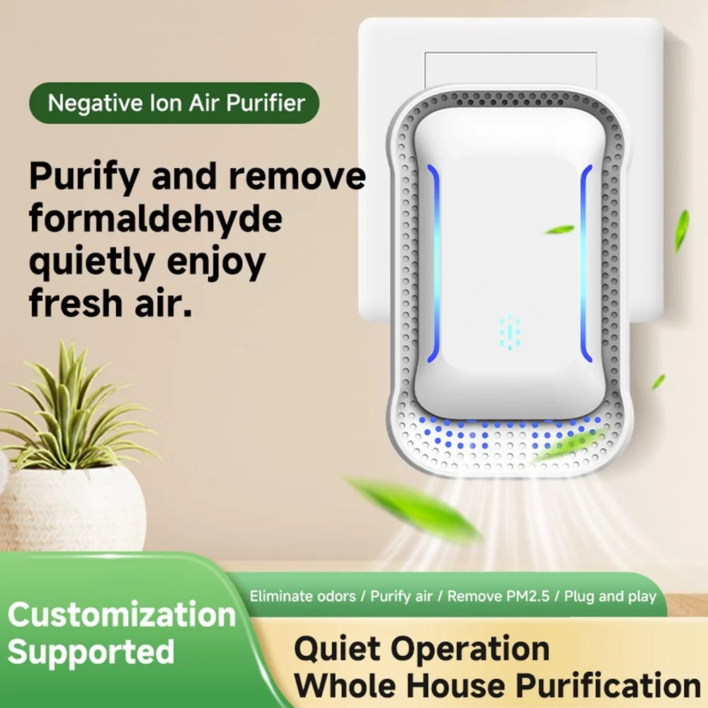 615 Smart Negative Ion Air Purifier 5dB Ultra Silent Plug-in Pet Odor Deodorizer, EU Plug - White - 2
