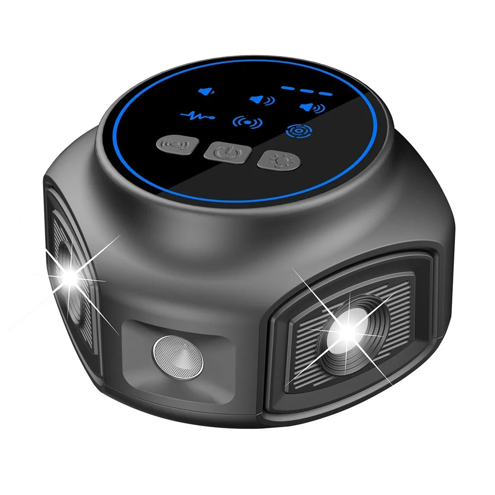 D803 Ultrasonic Pest Repeller 1kHz-65kHz Variable Frequency Strobe Light Rodent Insect Repellent - Black / USB - 1