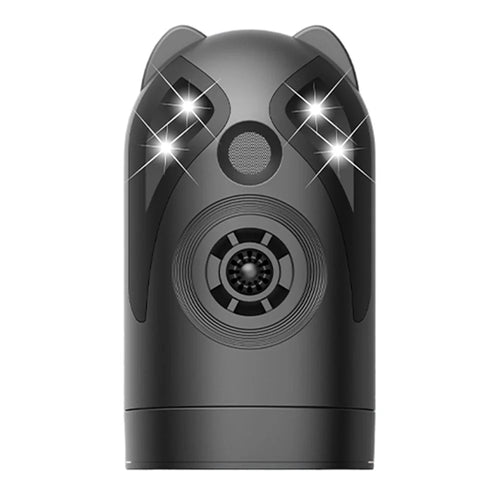 D802 Ultrasonic Pest Repeller 360 Degree Rotating Intelligent Variable Frequency with Light and Sound - Black / USB - 1