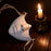 Half Face Mask with Lace Ribbon Plastic Cosplay Masquerade Prop for Adults - Beauty / White - 3