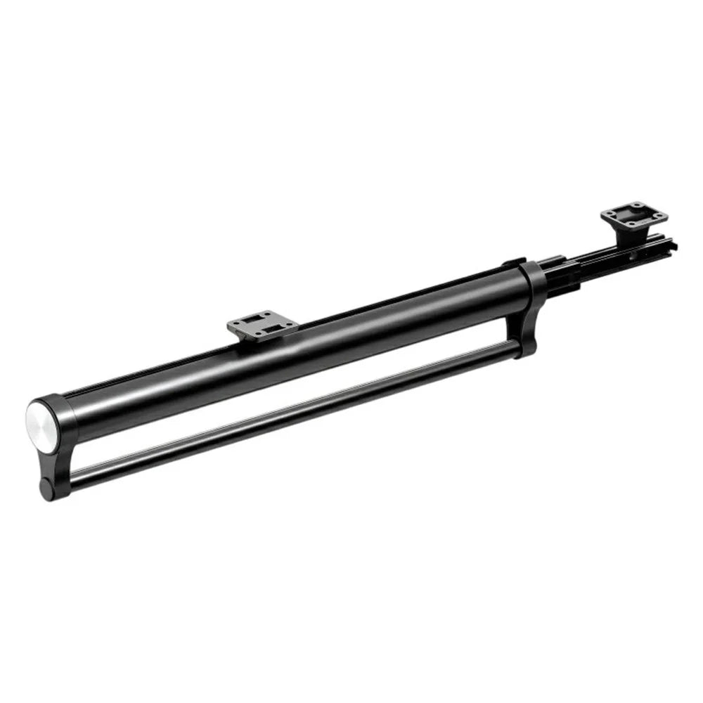 50cm Aluminum Alloy Buffer Pant Hanger Closet Pull-Out Wardrobe Slider Rod Trouser Rack - Black - 1